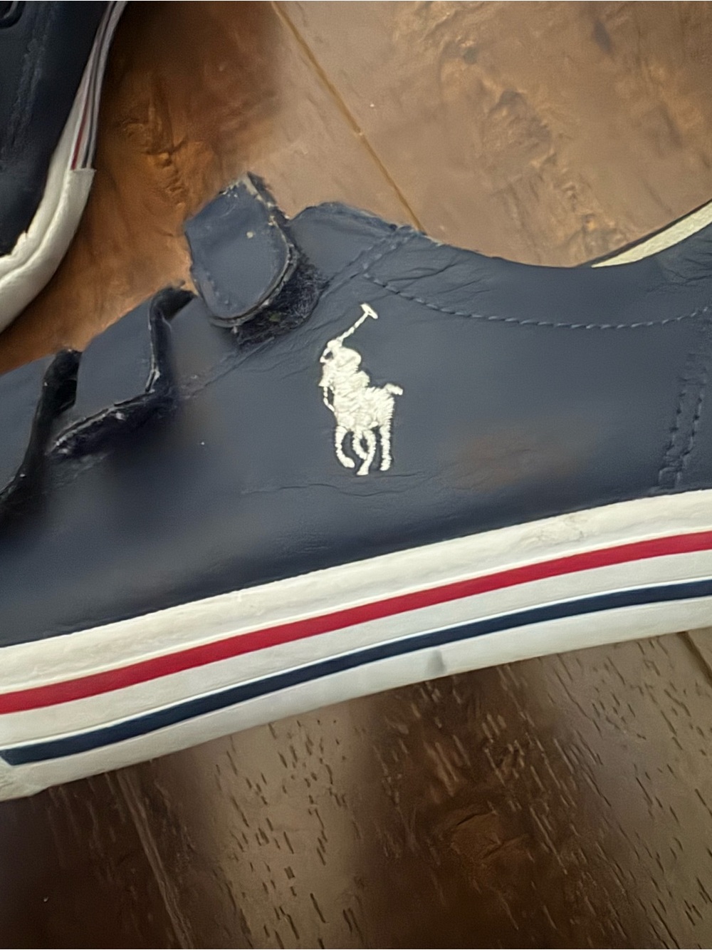Polo by Ralph Lauren Kids Navy Velcro Sneakers Size 1 - Picture 3 of 5